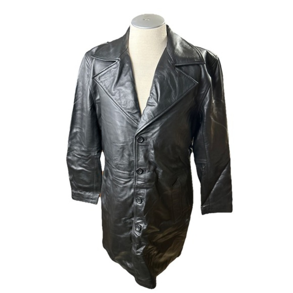 Real Leather Brand men's coat‎ Faux Leather M Black